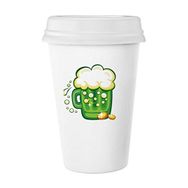 Dıythinker 350 ml Dört Yapraklı Yonca Bira İrlanda St.patrick's Day Klasik Beyaz Çömlek Seramik Kupa