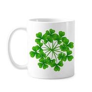Dıythinker 350 ml Dört Yapraklı Yonca Dairesi İrlanda St.Patrick's Day Klasik Kupa