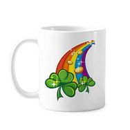 Dıythinker 350 ml Dört Yapraklı Yonca Gökkuşağı İrlanda St.Patrick's Day Klasik Kupa
