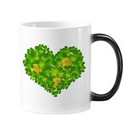Dıythinker 350 ml Dört Yapraklı Yonca Kalp İrlanda St.Patrick Günü Değişen Renk Kupa