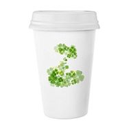 Dıythinker 350 ml Dört Yapraklı Yonca Mew Filigran İrlanda St.patrick's Day Klasik Beyaz Çömlek Seramik Kupa
