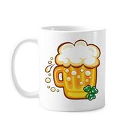 Dıythinker 350 ml Dört Yapraklı Yonca Sarı Bira İrlanda St.Patrick's Day Klasik Kupa