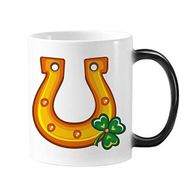 Dıythinker 350 ml Dört Yapraklı Yonca U Tipi Demir İrlanda St.Patrick's Day Değişen Renk Kupa