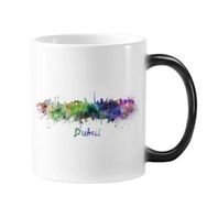 Dıythinker 350 ml Dubai Birleşik Arap Emirlikleri Ülke Şehri Suluboya İllüstrasyonu Değişen Renk Kupa