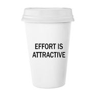 Dıythinker 350 ml Effort Is Attractive Motivation Teşvir Alıntıları Klasik Beyaz Çömlek Seramik Kupa