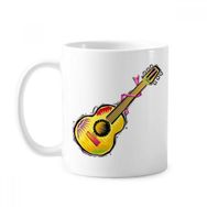 Dıythinker 350 ml El Boyaması Enstrüman Gitar Meksika Kültürü Element İllüstrasyon Klasik Kupa