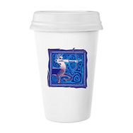 Dıythinker 350 ml El Boyaması Takımyıldızı Yay Meksika Kültürü Oyma Klasik Beyaz Çömlek Seramik Kupa