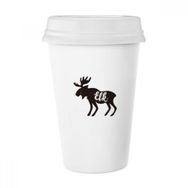 Dıythinker 350 ml Elk Siyah ve Beyaz Hayvan Klasik Kupa Beyaz Çömlekçilik Seramik Kupa