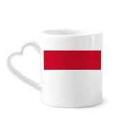 Dıythinker 350 ml Endonezya Ulusal Bayrağı Asya Ülke Kupaları Seramik Kupa