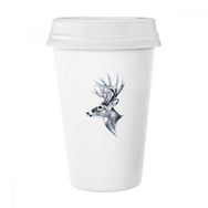 Dıythinker 350 ml Eskiz Geyik Siyah Beyaz Klasik Kupa
