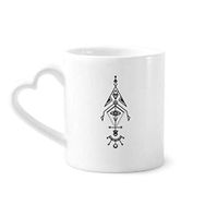 Dıythinker 350 ml Evren Geometri Uzaylı Totem Kupaları Seramik Kupa