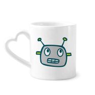 Dıythinker 350 ml Evren ve Uzaylı Gri Robot Kupaları Seramik Kupa