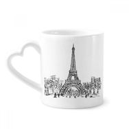 Dıythinker 350 ml Eyfel Kulesi Kare Fransa Paris Kupaları Seramik Kupa