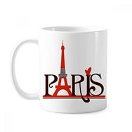 Dıythinker 350 ml Eyfel Kulesi Paris Fransa Ülke Şehir Kültürü Klasik Kupa Beyaz Çömlekçilik Seramik Kupa