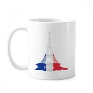 Dıythinker 350 ml Eyfel Kulesi Paris Fransa Ülke Şehir Silüeti Klasik Kupa Beyaz Çömlekçilik Seramik Kupa