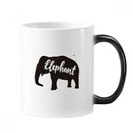 Dıythinker 350 ml Fil Siyah ve Beyaz Hayvan Değişen Renk Kupa