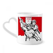 Dıythinker 350 ml Fırça Kağıdı Asker Mao Zedong Alıntıları Kupaları Seramik Kupa