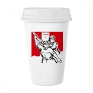 Dıythinker 350 ml Fırça Kağıdı Asker Mao Zedong Sözleri Klasik Kupa