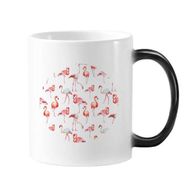 Dıythinker 350 ml Flamingo Desenli Pembe Beyaz Değişen Renk Kupa