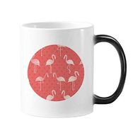 Dıythinker 350 ml Flamingo Desenli Pembe Renk Değiştiren Renk Kupa