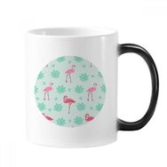 Dıythinker 350 ml Flamingo Desenli Pembe Yeşil Değişen Renk Kupa