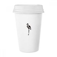 Dıythinker 350 ml Flamingo Siyah ve Beyaz Hayvan Klasik Kupa Beyaz Çömlekçilik Seramik Kupa