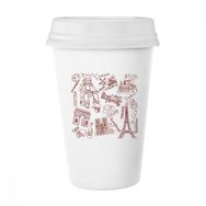 Dıythinker 350 ml Fransa Zafer Kemeri Louvre Eyfel Kulesi Klasik Kupa