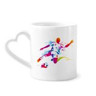 Dıythinker 350 ml Futbol Atletleri Atış Desenli Kupaları Seramik Kupa
