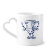 Dıythinker 350 ml Futbol Şampiyonası Kupa Mavi Kupaları Seramik Kupa