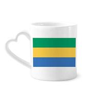 Dıythinker 350 ml Gabon Ulusal Bayrağı Afrika Ülke Kupaları Seramik Kupa