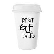 Dıythinker 350 ml Girlfriend Love Best Gf Ever Sevgililer Günü Sözleri Klasik Kupa