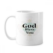 Dıythinker 350 ml God Bless You Wishes Alıntı Klasik Kupa Beyaz Çömlekçilik Seramik Kupa