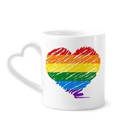 Dıythinker 350 ml Gökkuşağı Eşcinsel Kalp LGBT Kupaları Seramik Kupa