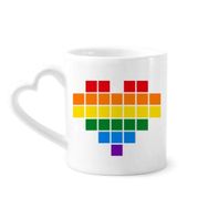 Dıythinker 350 ml Gökkuşağı Eşcinsel Küçük Kutu Kalp LGBT Kupaları Seramik Kupa