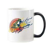 Dıythinker 350 ml Grafiti Sokak Kültürü Sarı Mavi Müzik Gitar Ses Ruhu Sanat İllüstrasyon Desen Değişen Renk Kupa