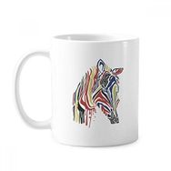 Dıythinker 350 ml Grafiti Tek Basit Renkli Zebra Hayvan Klasik Kupa