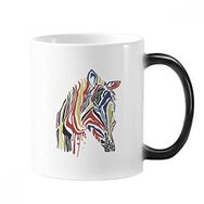 Dıythinker 350 ml Grafiti Tek Basit Renkli Zebra Hayvan Renk Kupa
