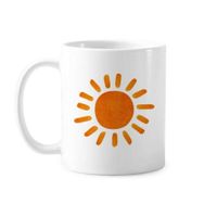 Dıythinker 350 ml Güneş El Boyama Güneş Işığı Hava Klasik Kupa Beyaz Çömlekçilik Seramik Kupa