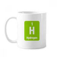 Dıythinker 350 ml H Hidrojen Kimyasal Element Bilim Klasik Beyaz Çömlekçilik Seramik Saplı Kupa