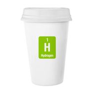 Dıythinker 350 ml H Hidrojen Kimyasal Element Bilim Klasik Kupa Beyaz Çömlekçilik Seramik Kupa