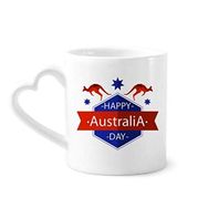 Dıythinker 350 ml Happy Australia Day Devekuşu ve Yıldız İllüstrasyon Kupaları Seramik Kupa