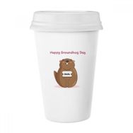 Dıythinker 350 ml Happy Groundhog Day ABD Amerika Kanada Festivali Klasik Kupa