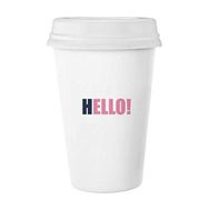 Dıythinker 350 ml Hello Quote Siyah Teşvir Pozitif Klasik Kupa Beyaz Çömlekçilik Seramik Kupa