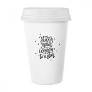 Dıythinker 350 ml Hitch Your Wagon To A Star Alıntı Klasik Kupa