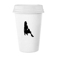 Dıythinker 350 ml Hot Woman Squats Silhouette Klasik Kupa Beyaz Çömlekçilik Seramik Kupa