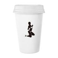 Dıythinker 350 ml Hot Women Kneel Bikini Gal Klasik Kupa Beyaz Çömlekçilik Seramik Kupa