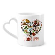 Dıythinker 350 ml I Love Japan Sushi İllüstrasyon Kupaları Seramik Kupa