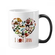 Dıythinker 350 ml I Love Japan Sushi Sakura İllüstrasyon Renk Kupa