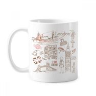 Dıythinker 350 ml I Love London Britain Big Ben Otobüs Klasik Kupa Beyaz Çömlekçilik Seramik Kupa