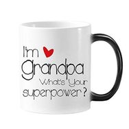 Dıythinker 350 ml I'M A Grandpa What's Your Superpower Best Grandfather Morphing Isıya Duyarlı Değişen Renk Kupa